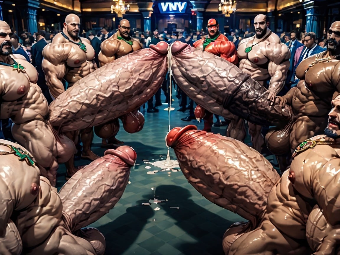 Many Huge Cocks In Mouth And Hyper Massive Ass, Massive Thick Bulky Hairy Muscles, Naked AI Gay Porn