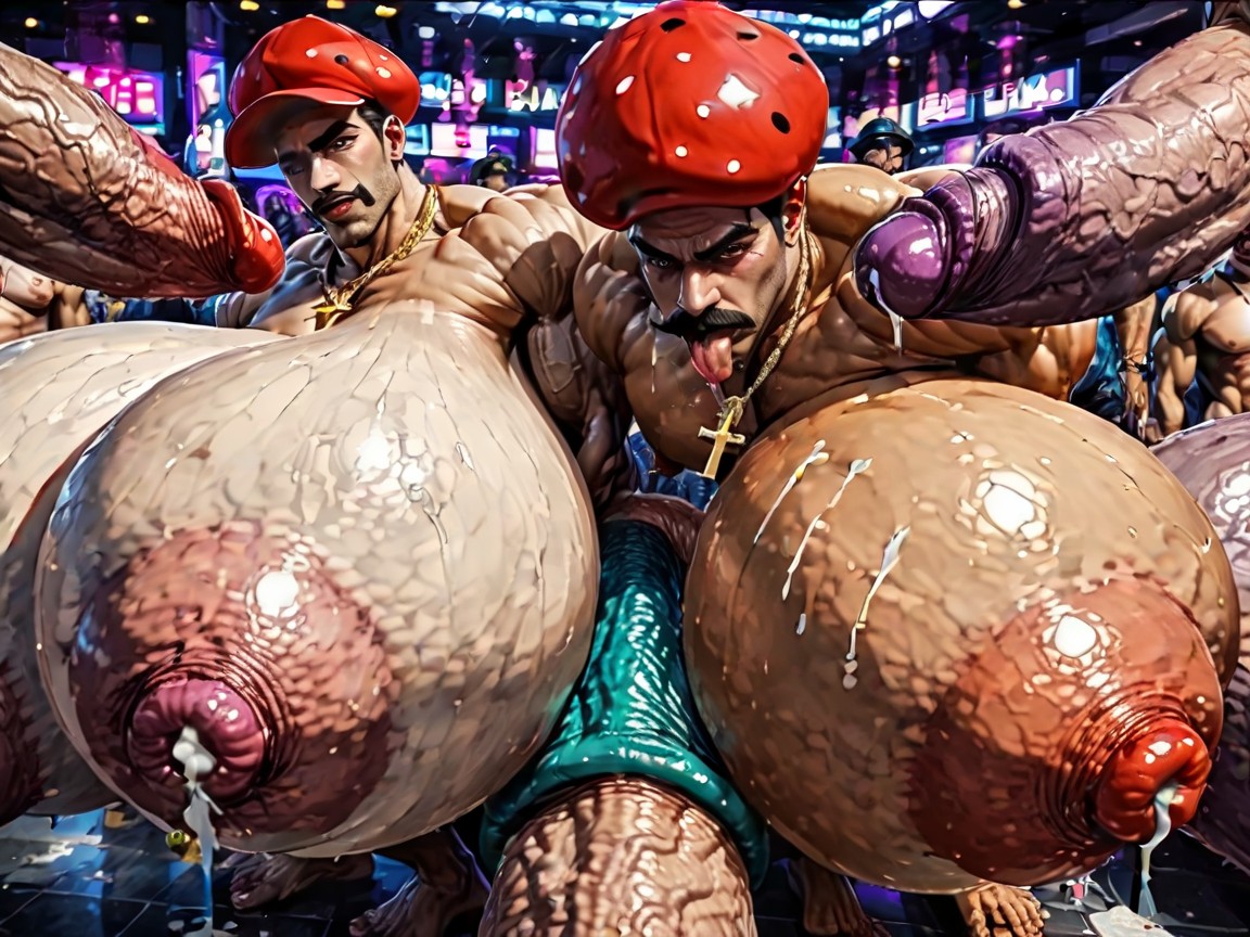 Double Penetration In Mouth, Big Extreme Hyper Nipples, Huge Extreme Oversized Ass AI Gay Porn