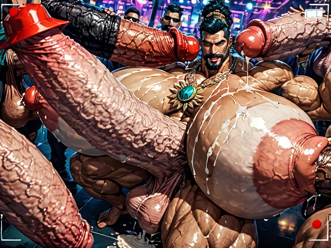 Massive Muscles, Cum Covered Ass, Mouth Agape AI Gay Porn