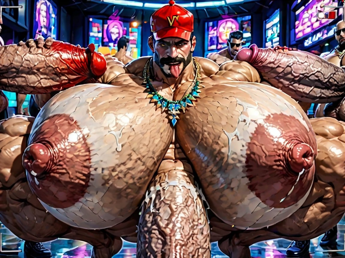Thick Moustache With Beard, 엄청나게 긴 하이퍼 페니스, Focus Under Boob 게이 AI 포르노