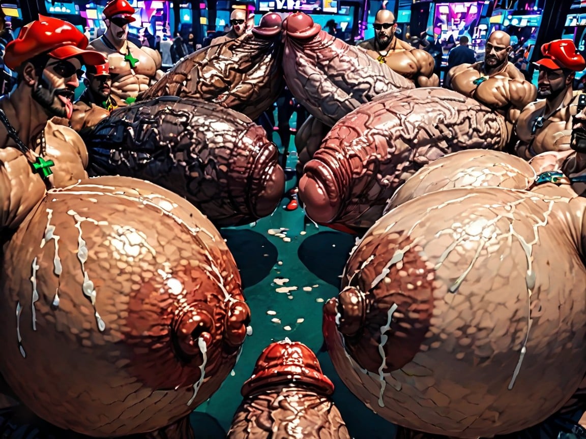 Massive Muscles, Front View, Close Up AI Gay Porn