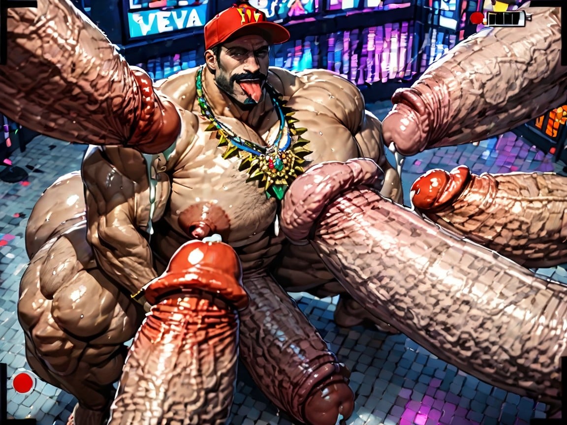 Hyper Bulky Tanned Skin, Sweaty, Gangbang Massive Ass AI Gay Porn