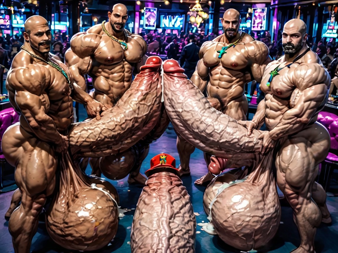 Big Extreme Hyper Nipples, Oiled Skin, Extreme Deep Throat 게이 AI 포르노