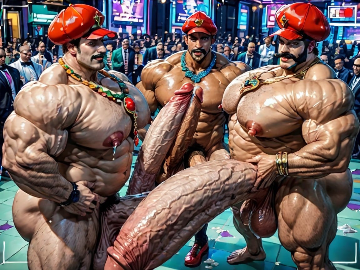 Cum Covered Ass, Massive Thick Bulky Hairy Muscles, Thick Goatee AI Gay Porn
