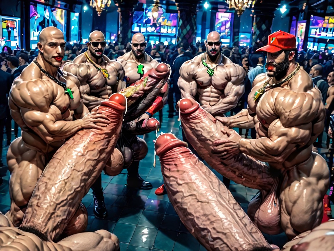 Gay Gangbang, Oversized Muscles, Sweaty AI Gay Porn