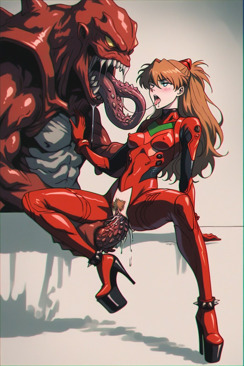 Asuka Langley Soryu, Drooling, Double Penetration AI Porn