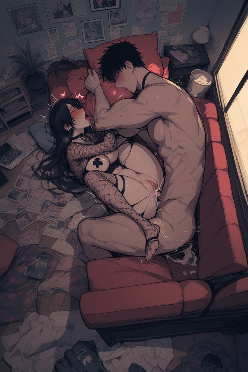 She Being Grabbed By The Breasts, Trash Everywhere, Vaginal Sex Hentai AI Porn