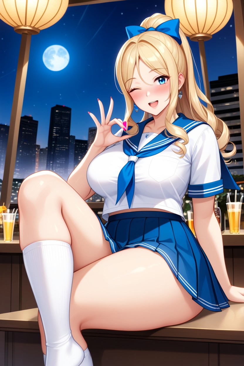 Outdoors, Curly, Front View Hentai AI Porn