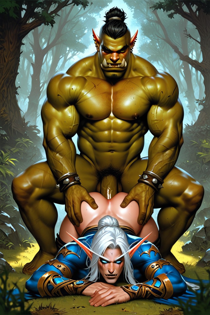 Barefoot, Male Elf, Male Orc AI Gay Porn