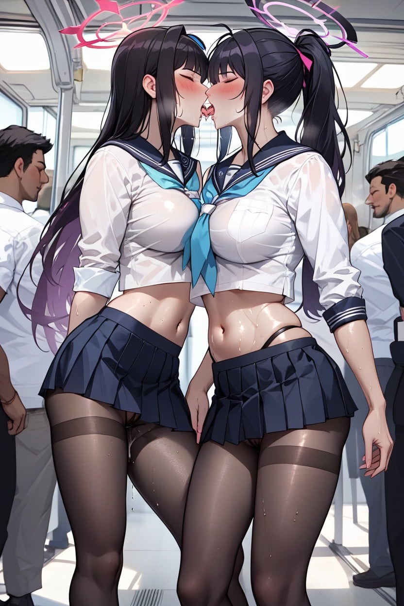 Shiny Skin, Thick Thighs, Large Breasts Hentai AI Porn