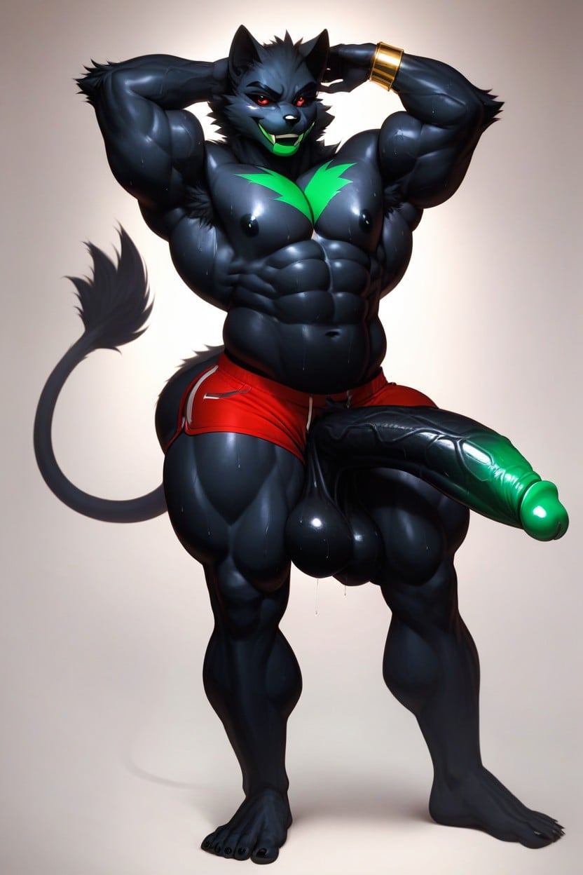Fat Penis, Green Lipstick, Full Balls With Many Veins AI獸人黃片