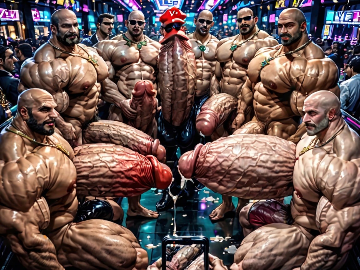 Tongue Out, Extremely Large Ass, Thick Thighs AI Gay Porn