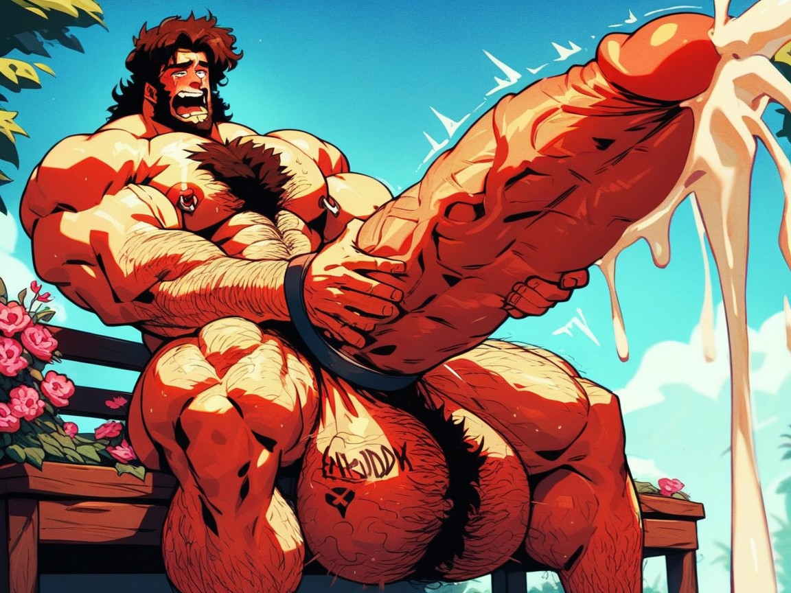 Hyper Balls, Penis Expansion, Extremely Hairy Chest AI Porn