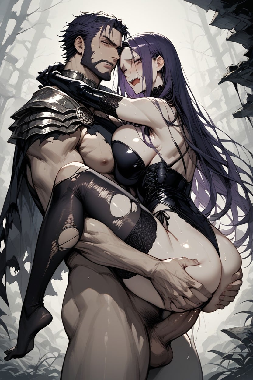 Purple Eyes, Upper Body, Duo Hentai IA