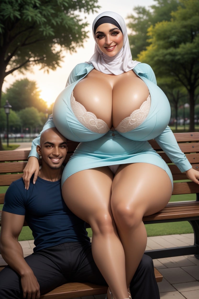 Touching Face, Extremely Large Ass, Big Round Boobs Hentai AI Porn