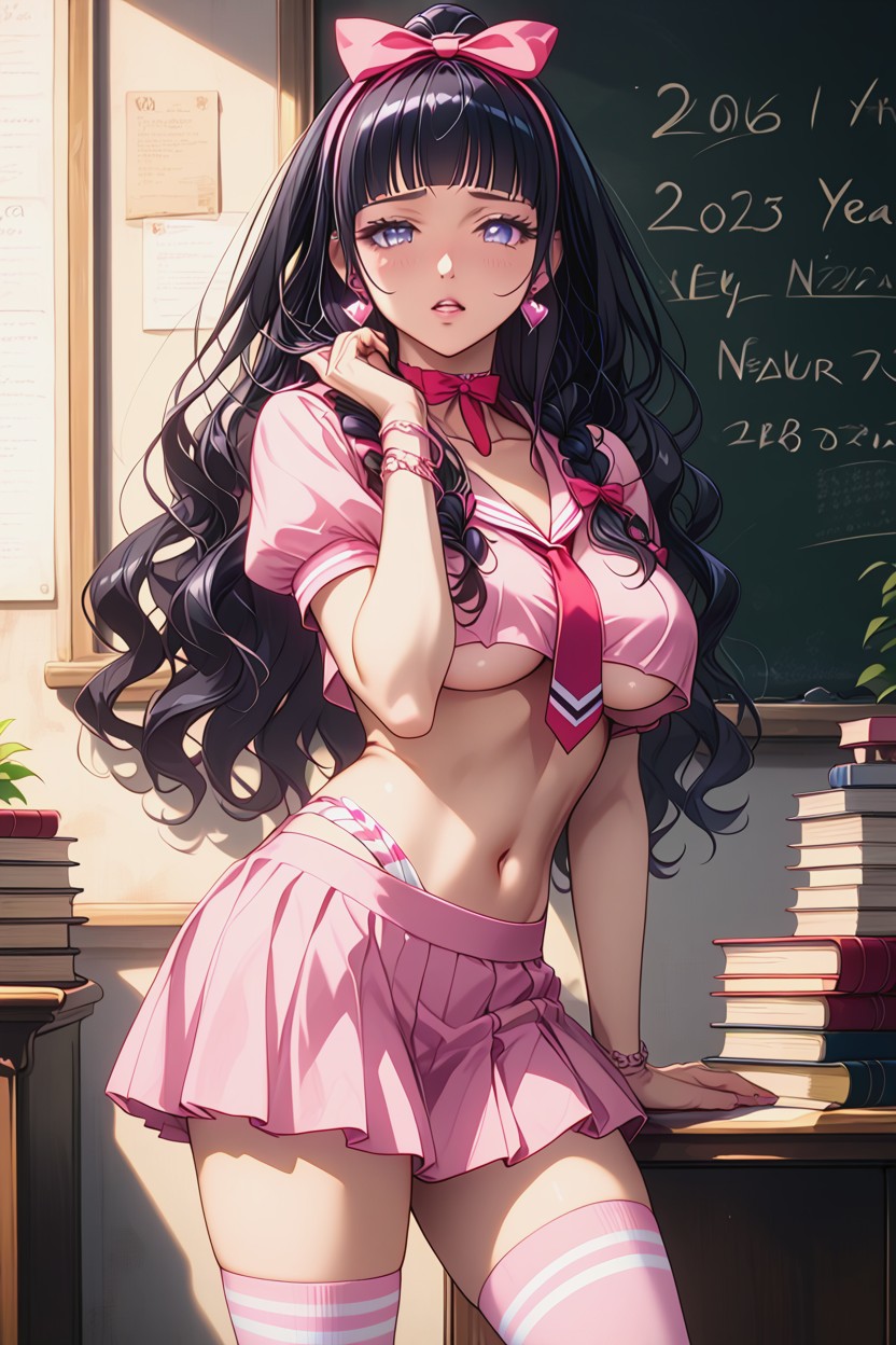 Hair Bow, Bowtie, Hanging Books Hentai AI Porn