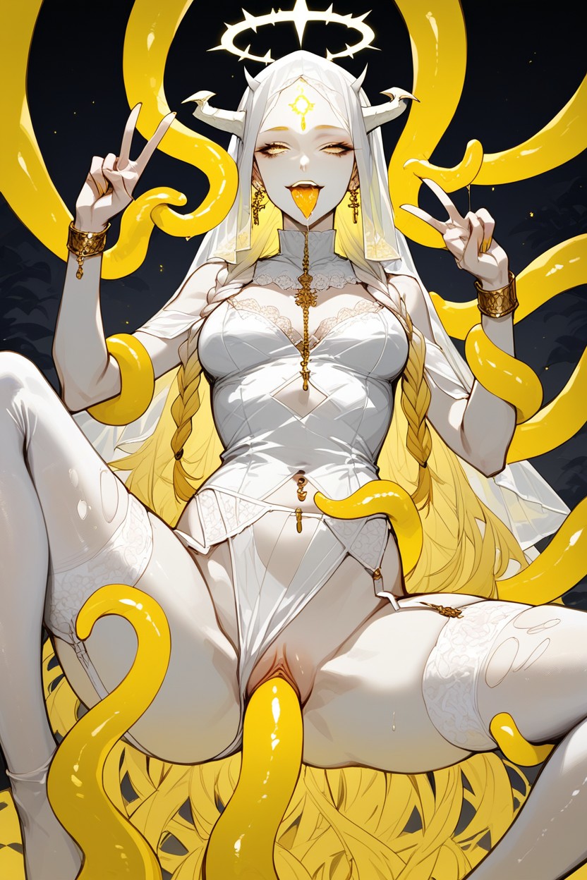 White Ripped Stockings, Fucked By Many Many Tentacles, Squirting Porno IA Furry