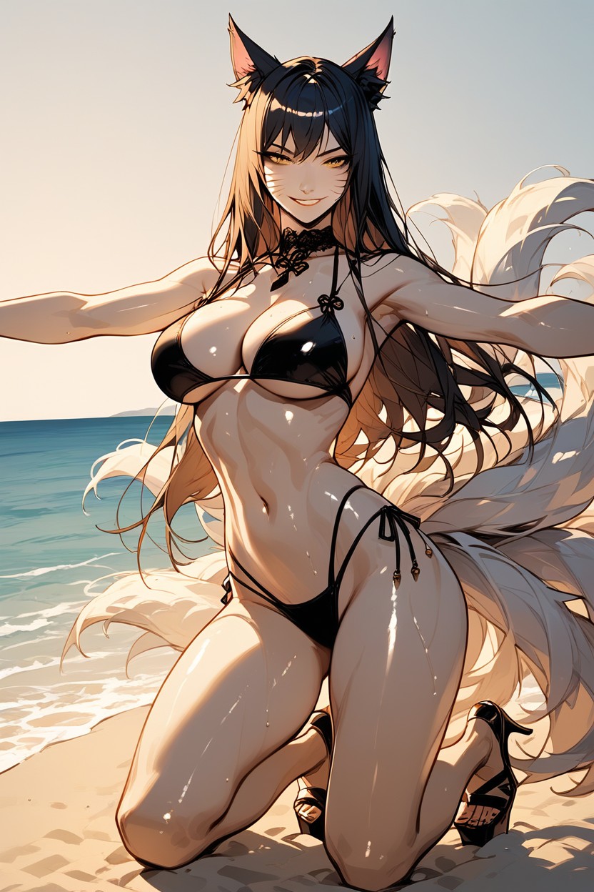 Cute, Ahri, Wet Hair Hentai AI Porn