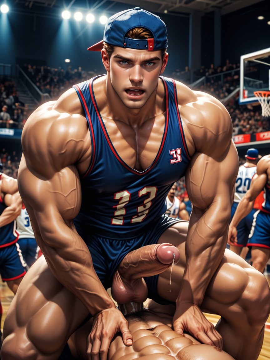 Anatomically Correct Bodies, 근육질 체형, Basketball Jersey 게이 AI 포르노