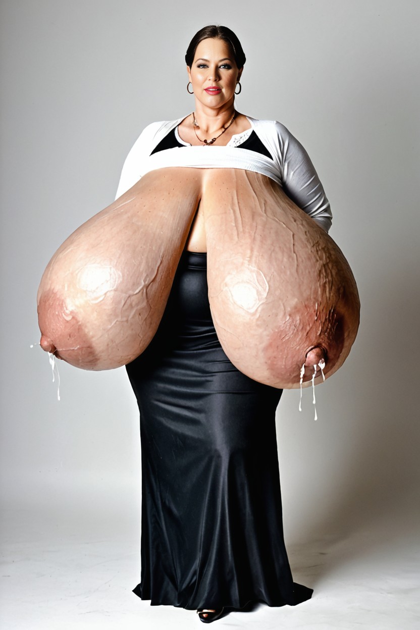 Lactating, Veins On Breasts, Massive Saggy Boobs AI Porn