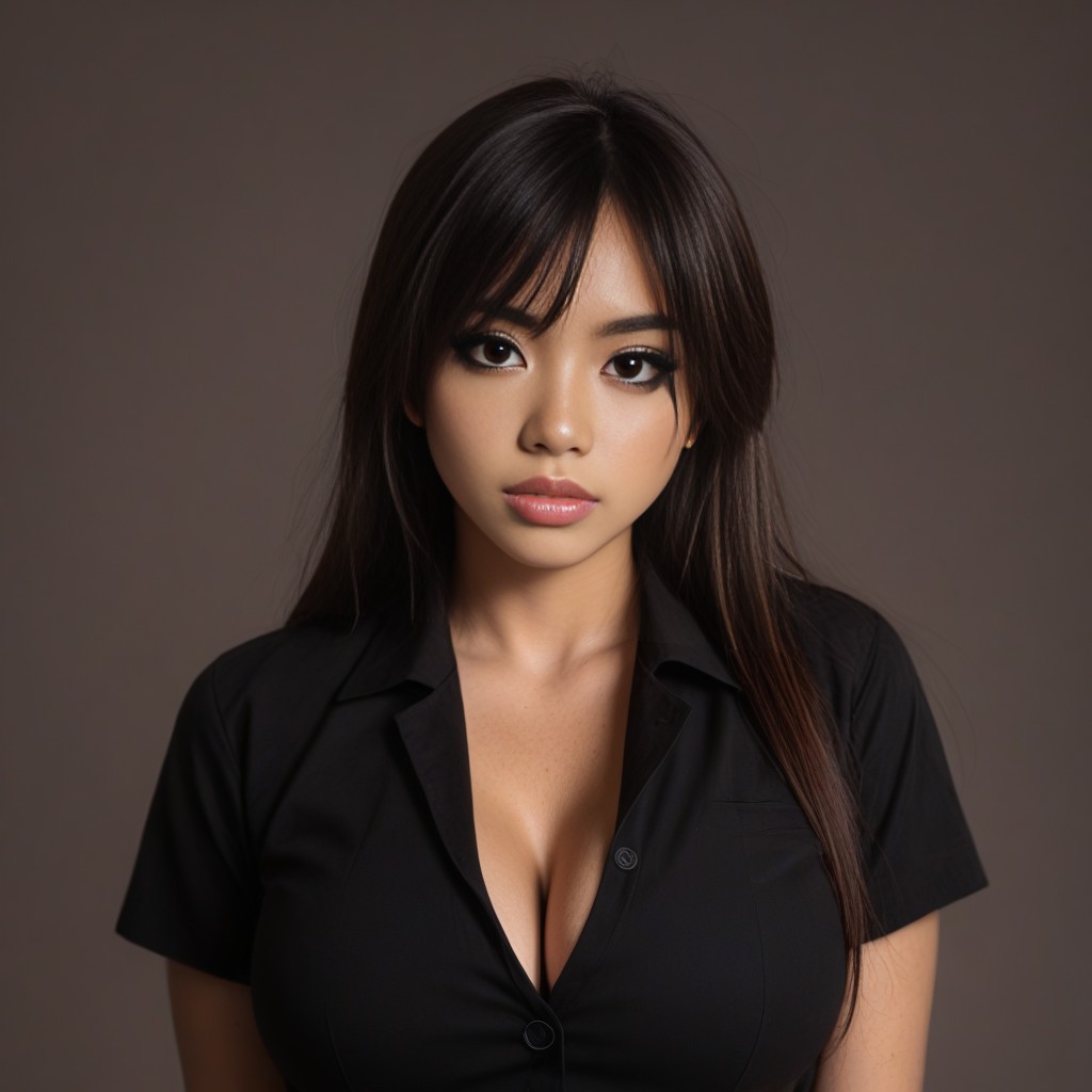 Asian, Simple Background, Cinematic AI Porn