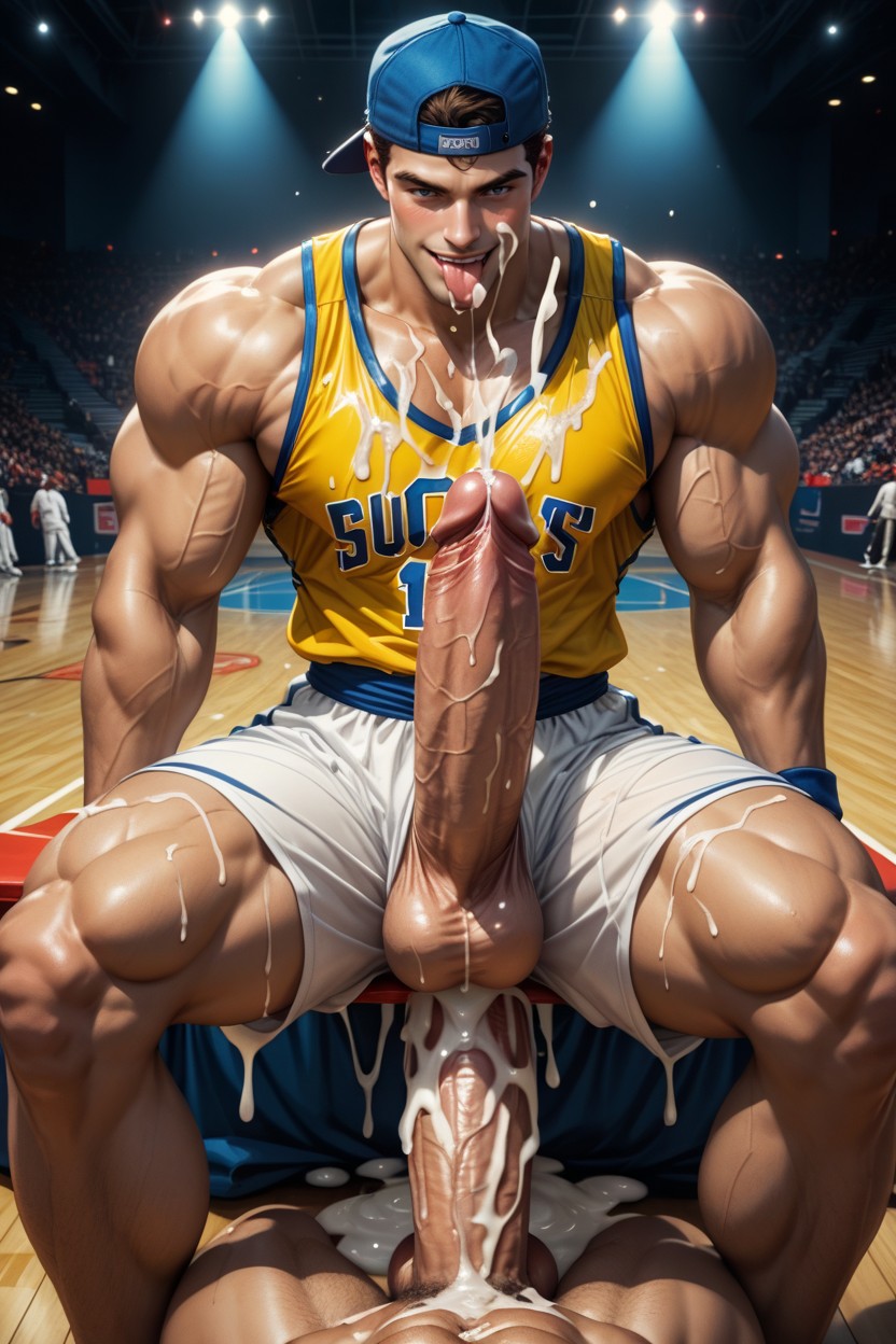 Cum On Head And Hair, Backwards Hat, Excessive Cum AI Gay Porn