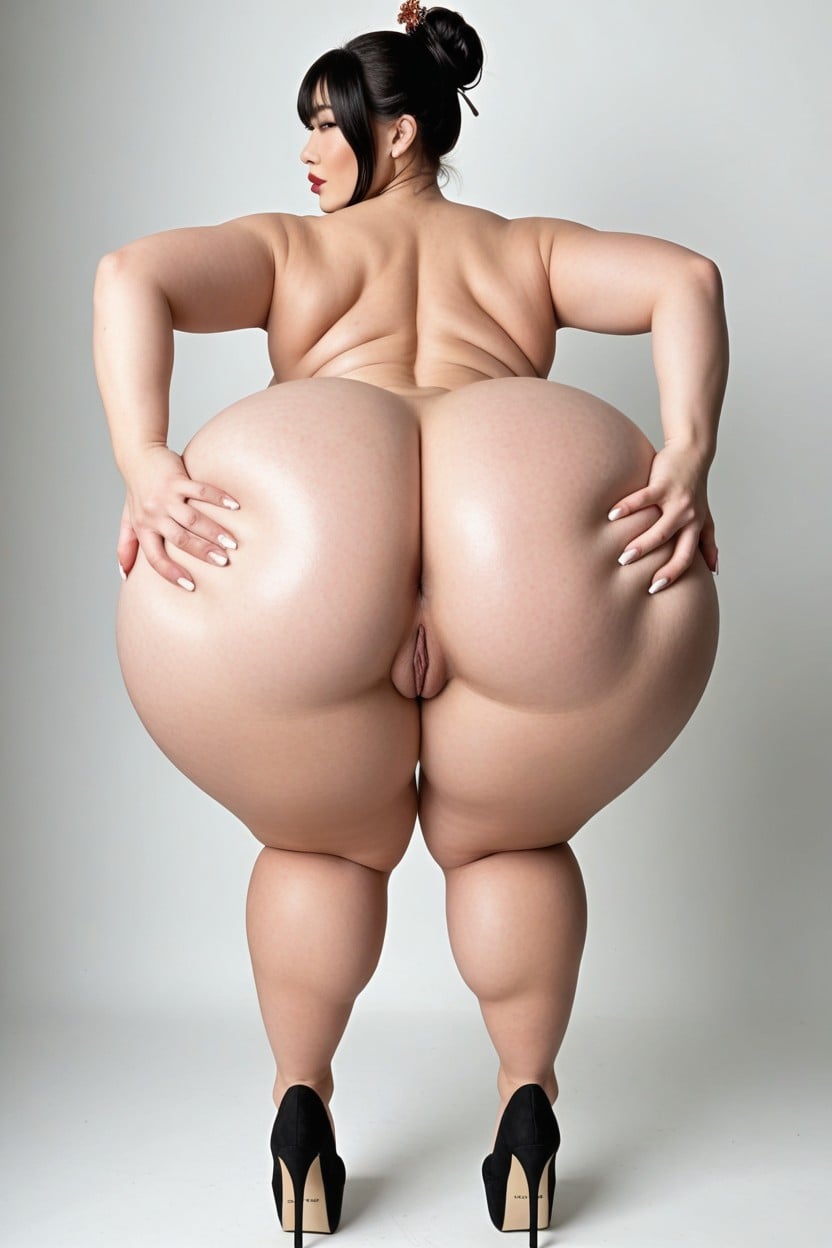 Glossy Skin, Gigantic Colossal Breasts, Spreading Ass BBW AI Porn