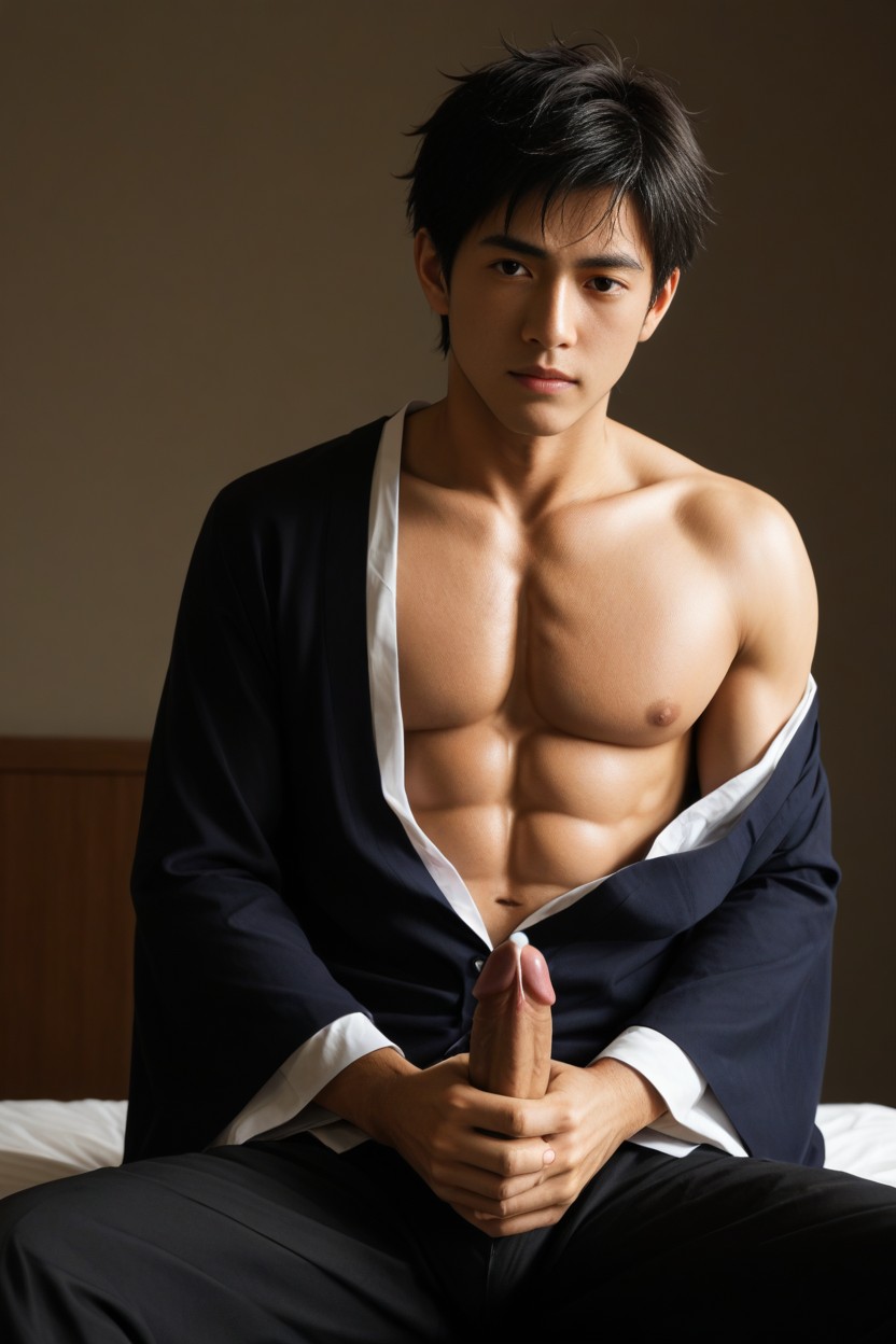 腹肌明顯, 胸肌明顯, 穿着三角小內褲 AI Gay Porn