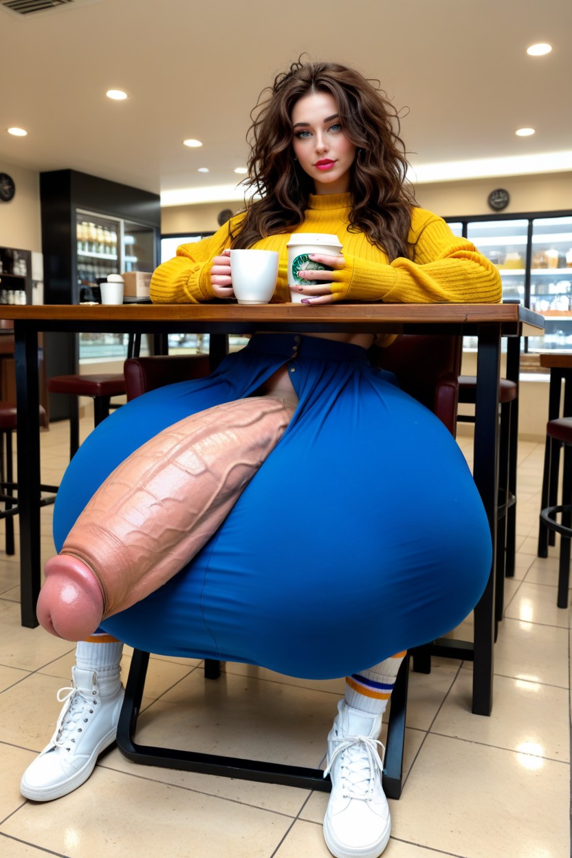 Hyper Gigantic Flaccid Cock Outline, Brown Hair, Hdr Shemale AI Porn