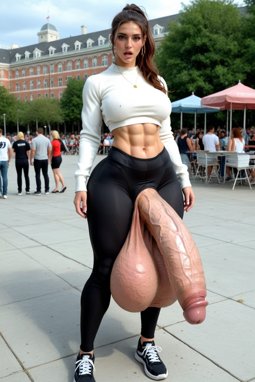 18+, Impossibly Curvy, Freckles Shemale AI Porn