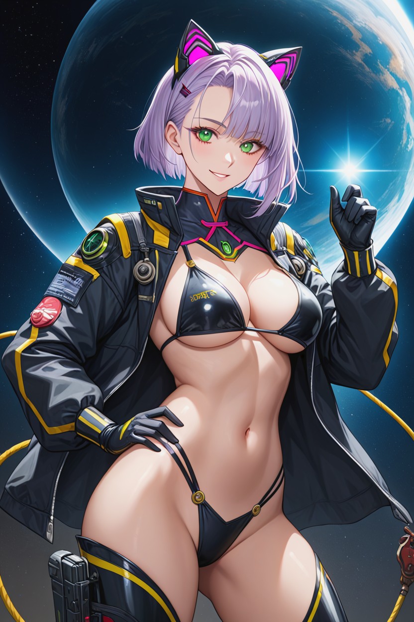Steampunk, Glowing Accents, Smiling Mouth Open Hentai AI Porn