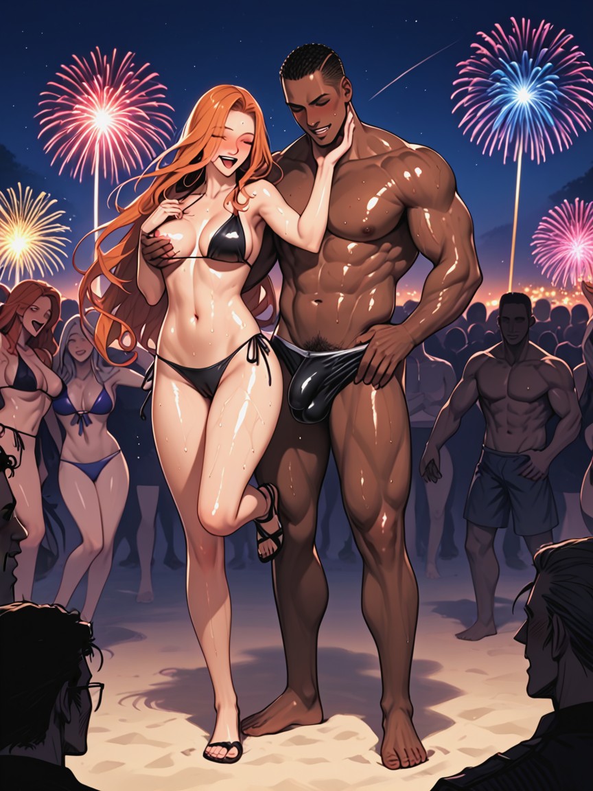 Medium Breasts, Camel Toe, Fireworks Hentai IA