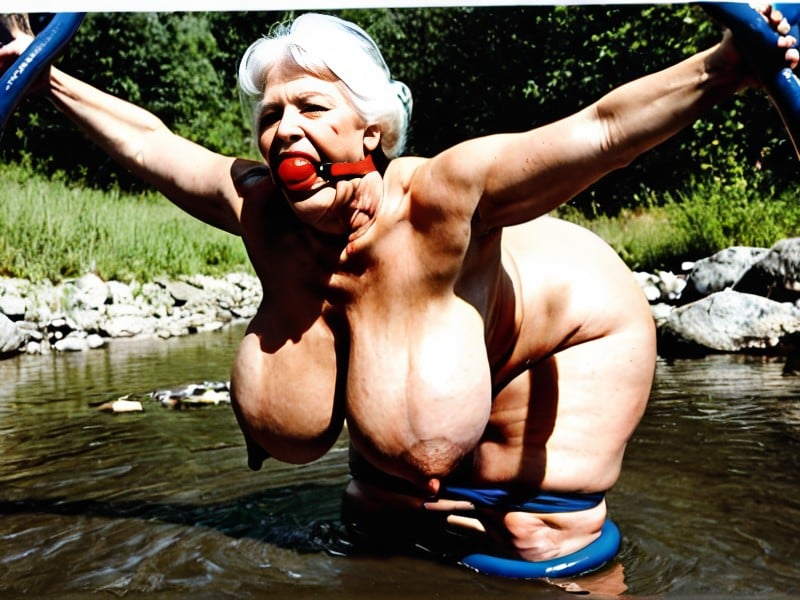 Tits Mouvement, Fairer Skin, White Hair AI Porn