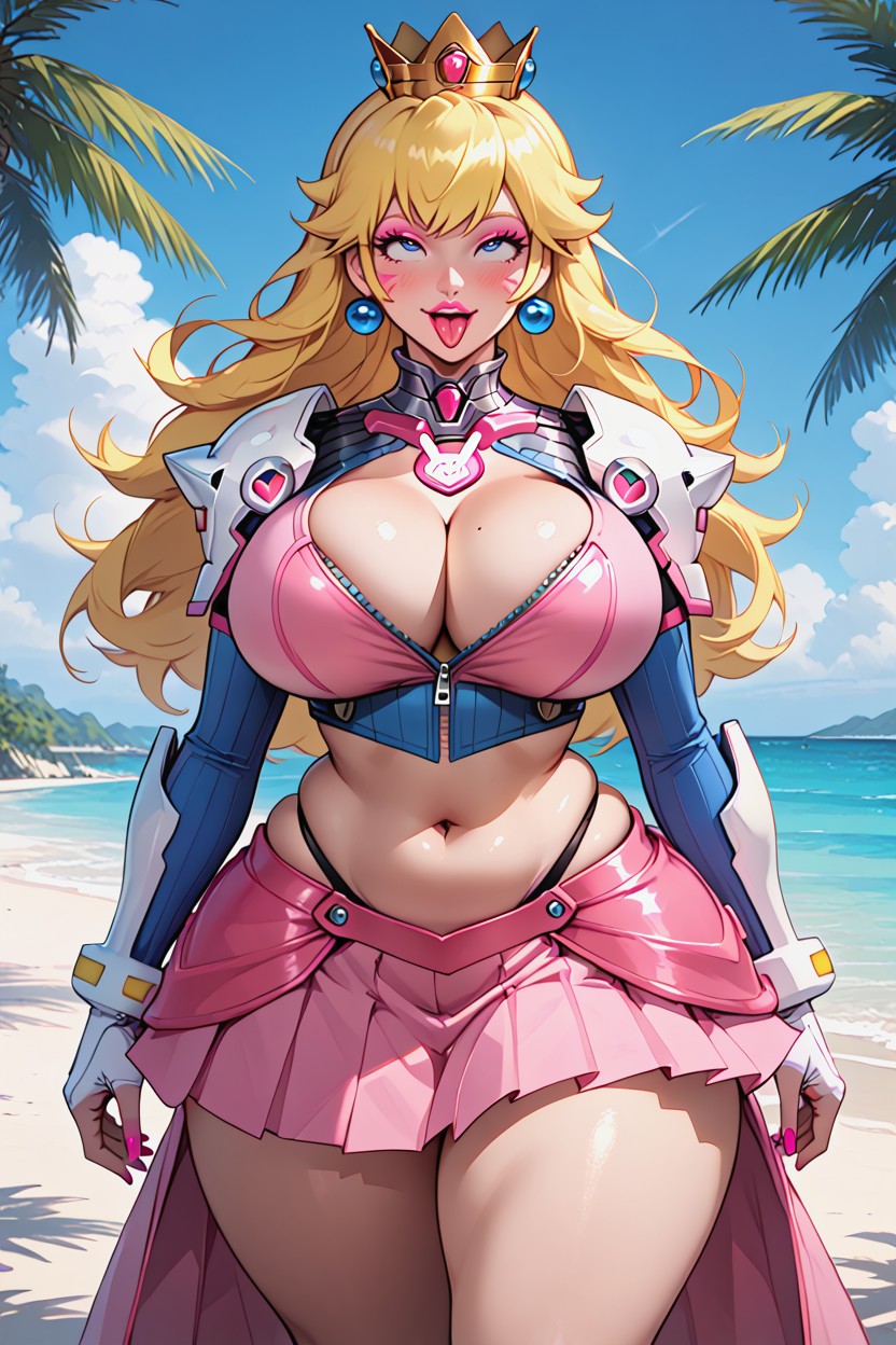 Happines, Thick Thighs, On A Beach Hentai AI Porn