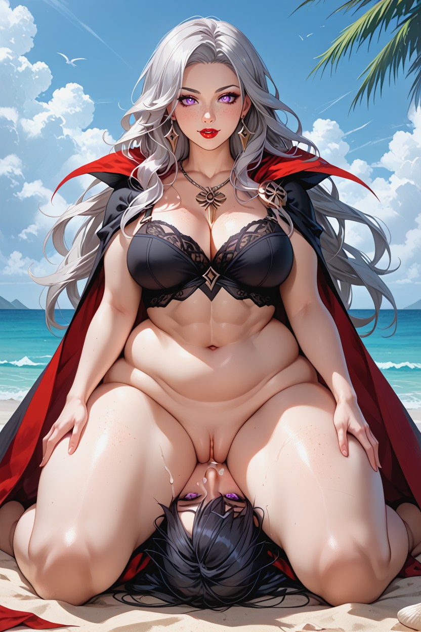 Front View, Gray Hair, Long Hair AI Porn