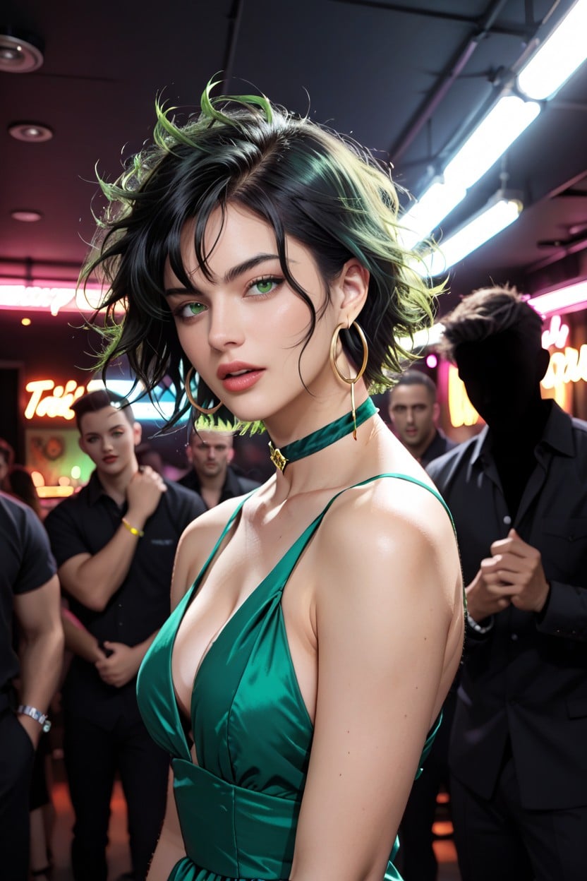 Hoop Earrings, Glistening Skin, Motion Lines AI Porn
