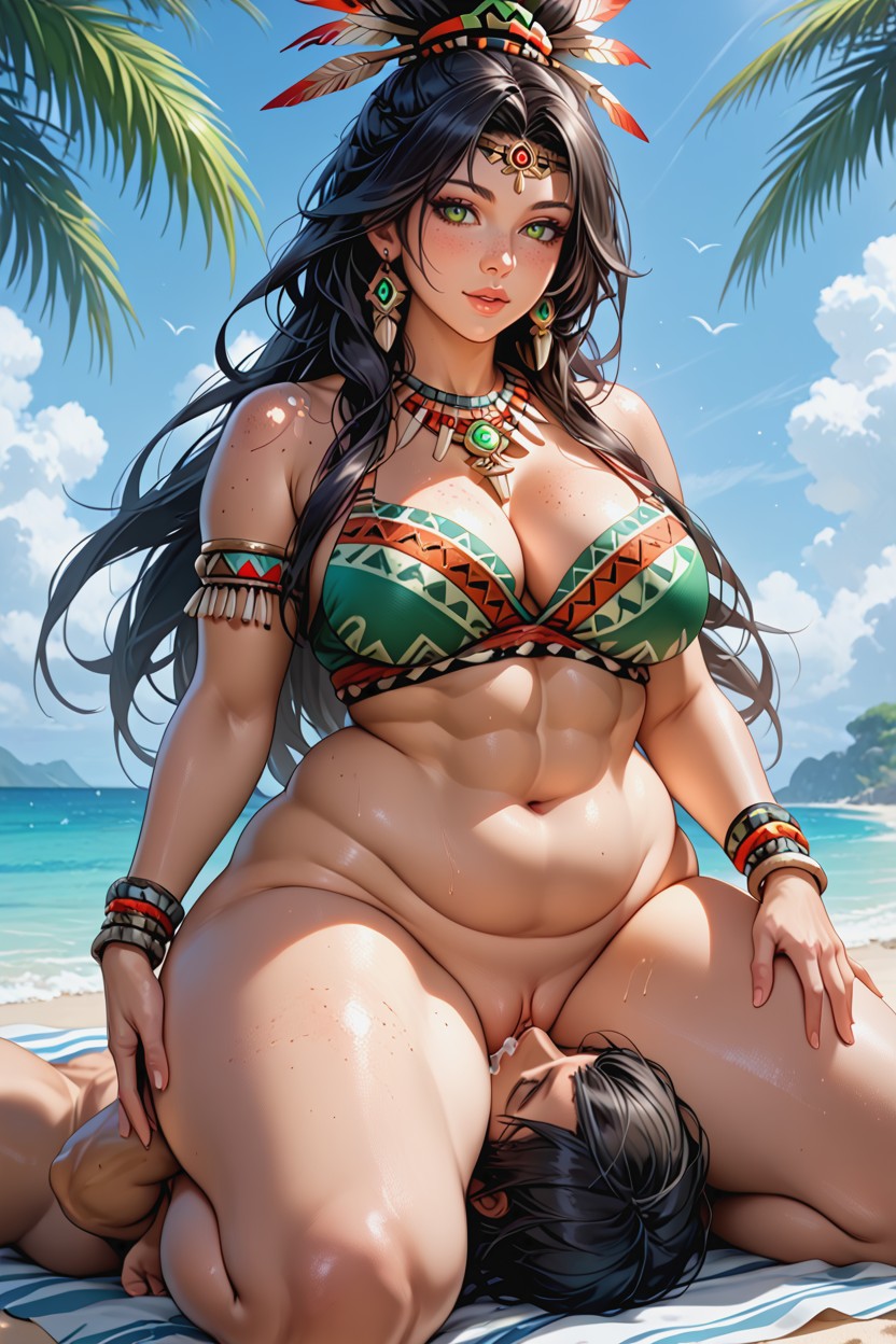 Green Eyes, 30+, Six Pack Abs AI Porn