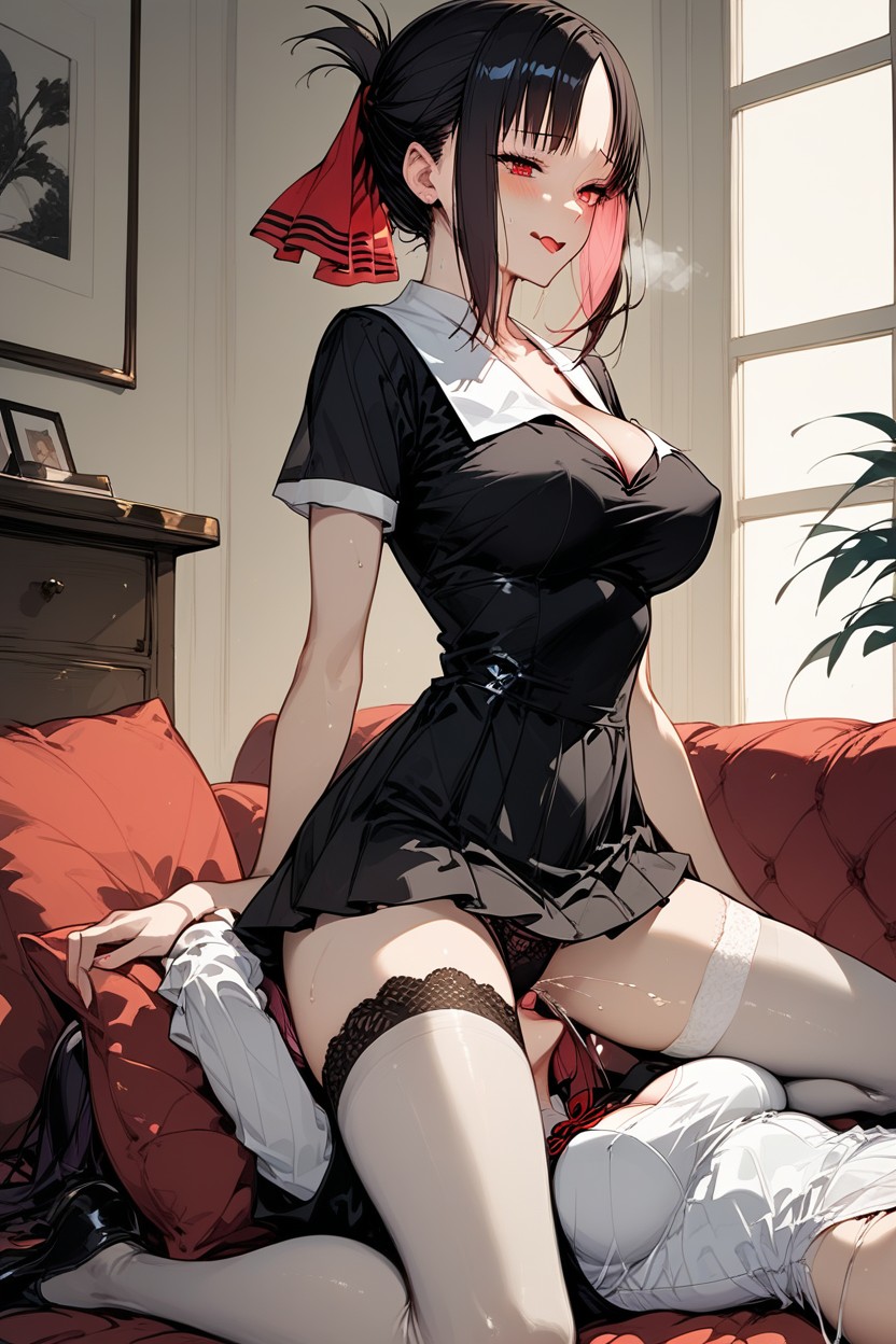 Bouncing Breasts, Hair Of Different Colors, Dropped Breasts Hentai AI Porn