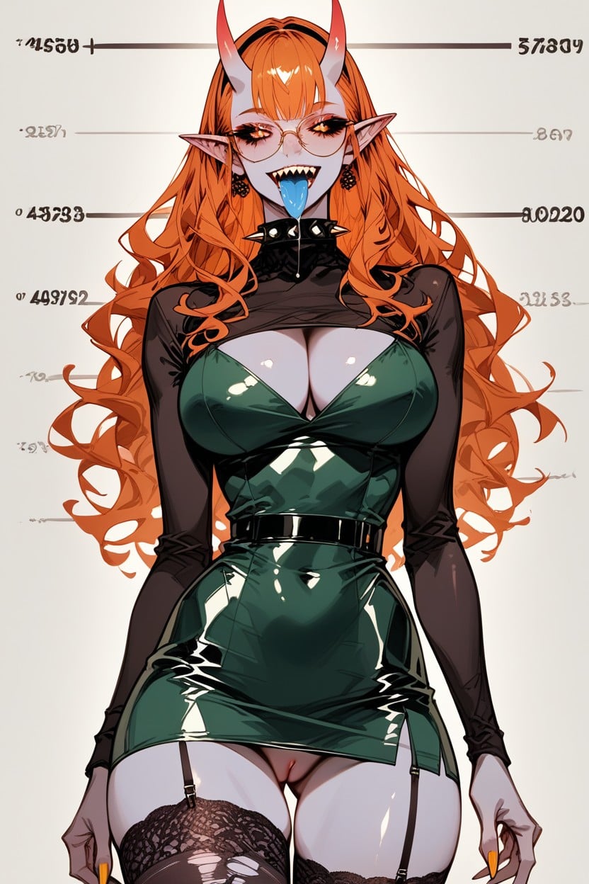 Pencil Waist, Sharp Teeth, Wavy Hairstyle Hentai AI Porn