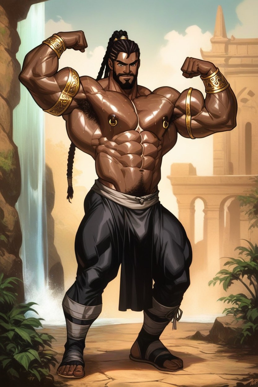 Bodybuilder, Hard Muscles, Temple AI Gay Porn