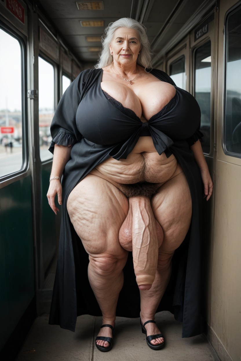 Slick Hair, Stretch Marks All Over Body, Impossibly Huge Ass AI Porn