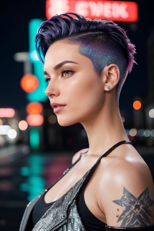 Optical Ensures Distinct Adjacent Colors Not Muddy, Polished Skin Glow With Photoreal Rendering, High Fashion Punk Styling AI Porn