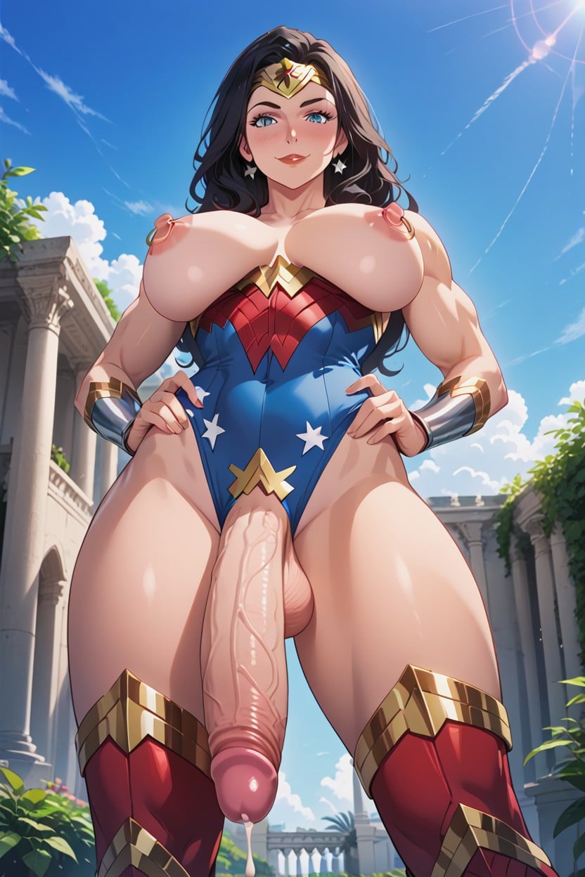 Low Angle, Greek Garden, Gigantic Hentai AI Porn