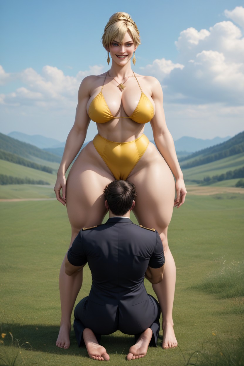 Smiling With Teath, Full Body, 25+ AI Porn