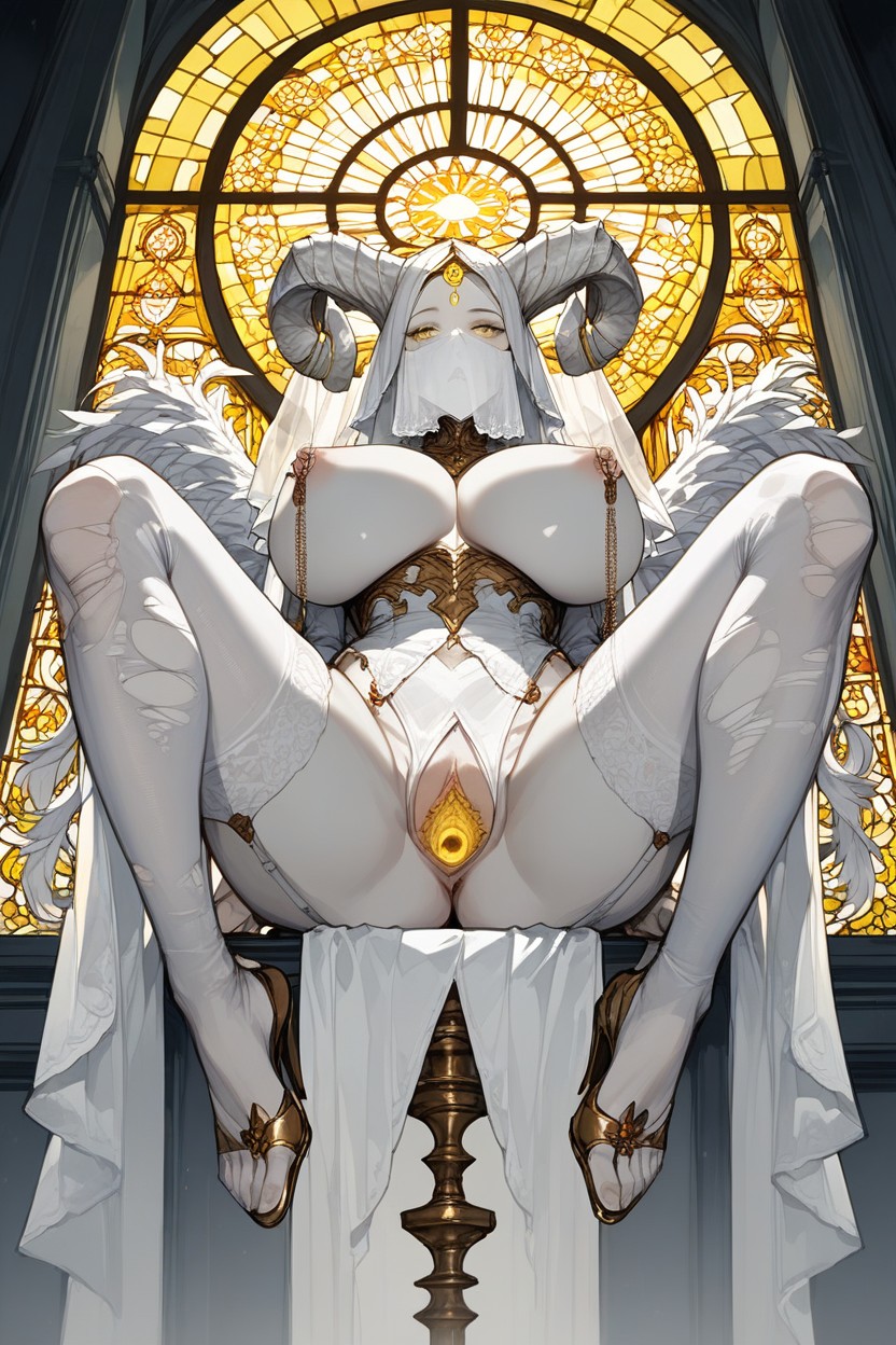 Dreamlike, Close Up Pussy Tendrils Pussy, Porcelain White Skin Hentai IA