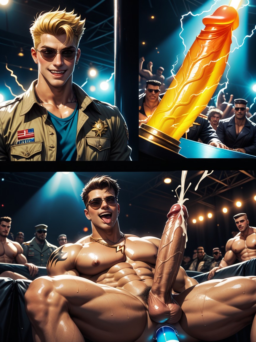 Military Barracks, Lightning, Army Tag Necklace AI Gay Porn
