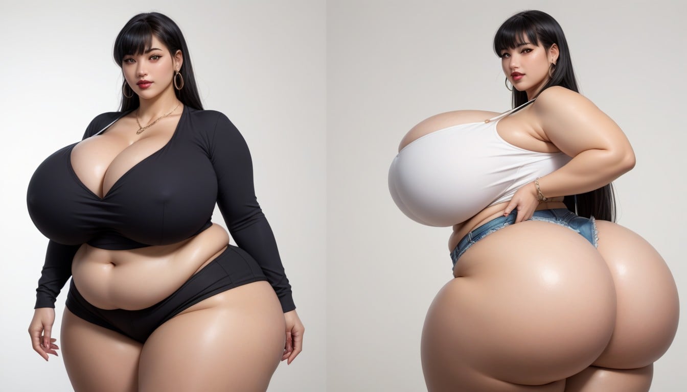 Fat Gothic, Most Hyper Ultra Mega Busty Woman Ever To Be Seen, Extremely Large Ass BBW AI Porn