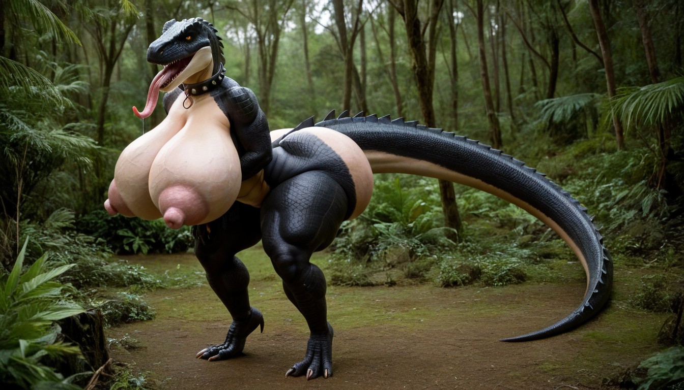Black Scales, Jungle, Large Nipples AI Porn