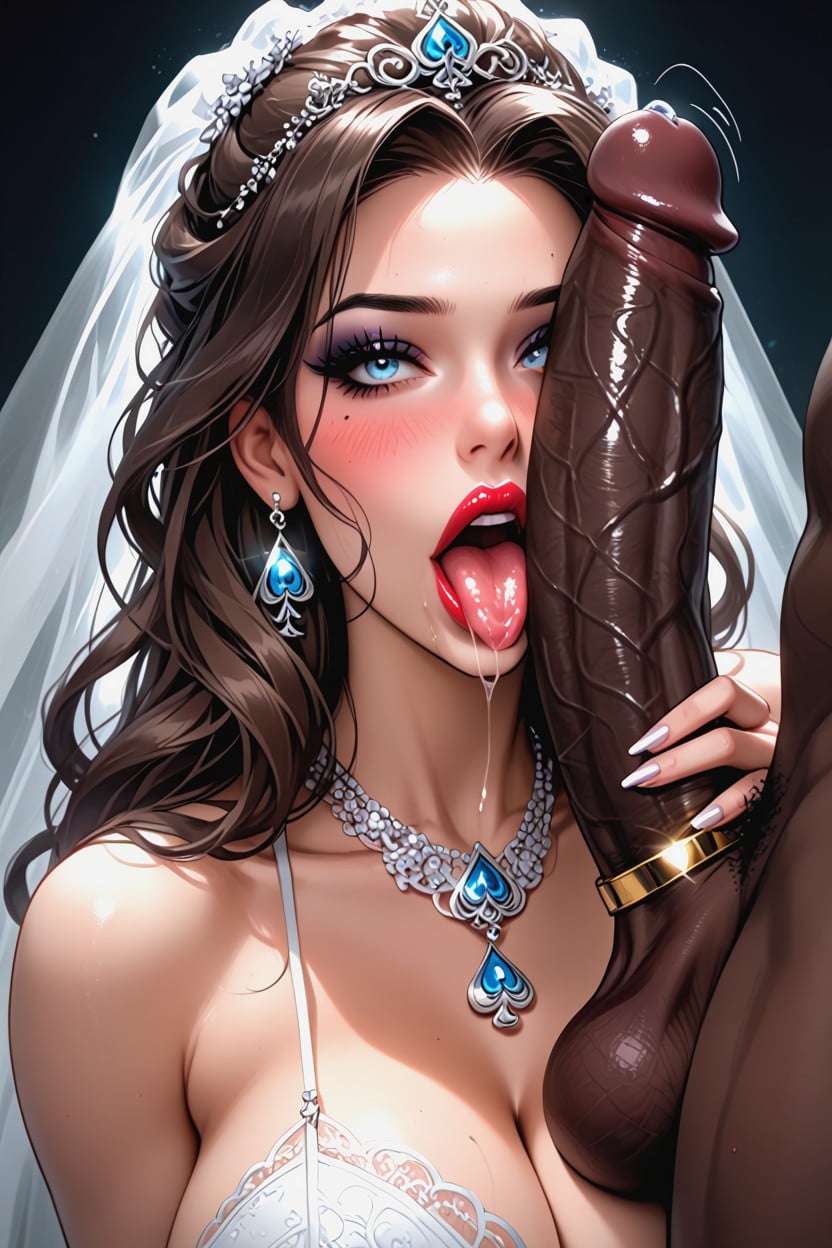 Spit Strands, Cock Bigger Than Arm, Reaching Balls With Tongue AI Porn