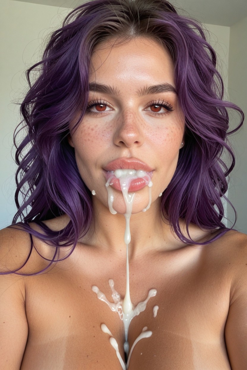 Hyper Excessive Cum On Face, Close Up On Face And Tits, Close Up On Face And Big Fake Tits AI Porn
